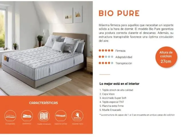 Imagen Colchn Bio Pure ensacado 200x190 Lyron