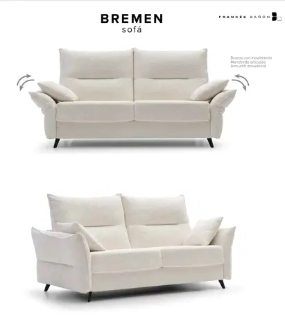 Imagen sofa cama Bremen sistema italiano pata alta 188cm cama 140cm 5