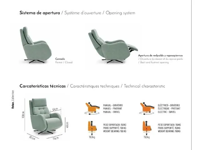 Imagen Silln relax Anis manual giratorio 6