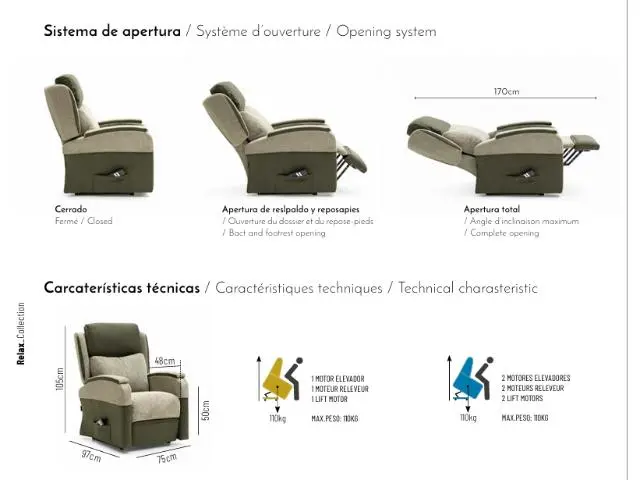 Imagen Silln relax Forly 1 motor elevador 4