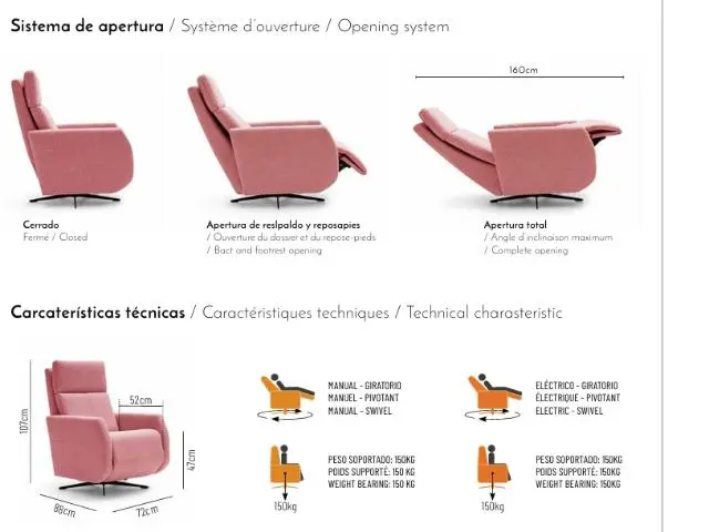 Imagen Silln relax Trevi manual giratorio 4