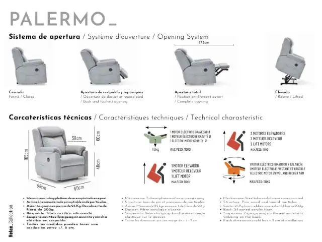 Imagen Silln relax Palermo motor elctrico gravedad 0 2
