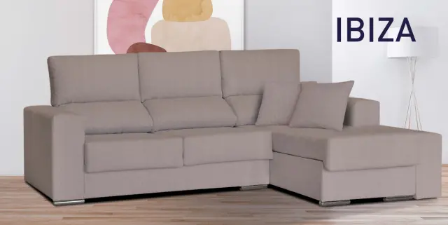 Imagen Sofa Cheslon con arcn y respaldos reclinables. Brazo largo con pouf independiente
