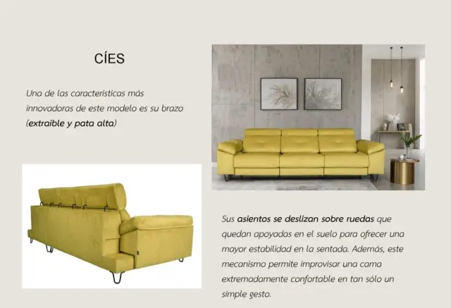 Imagen SOFA 3PLZ + 1PL LINEAL 3M CES 2
